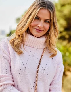 Pointelle Roll Neck Jumper