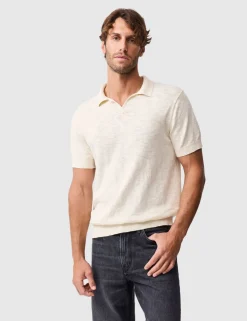 Poison Bay Linen Blend Knitted Polo Shirt