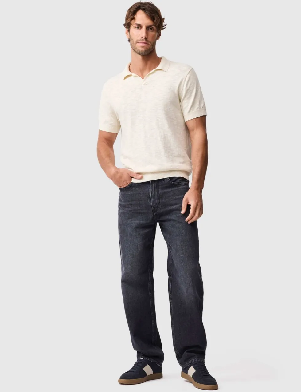 Poison Bay Linen Blend Knitted Polo Shirt