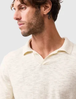 Poison Bay Linen Blend Knitted Polo Shirt