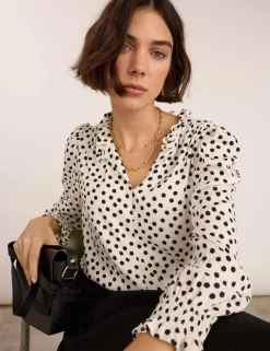 Polka Dot Button Through Blouse