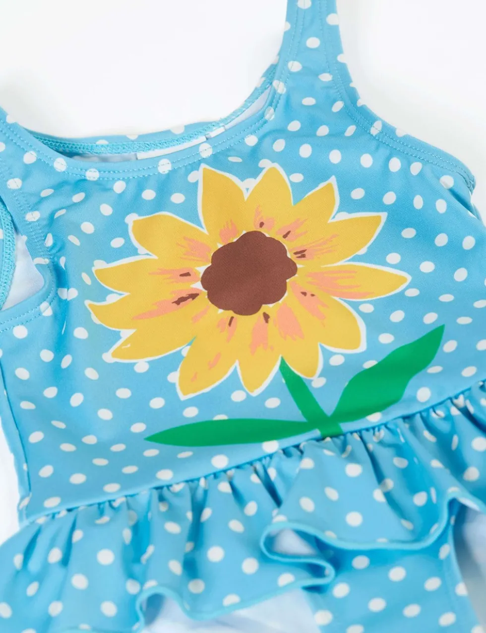 Polka Dot Flower Frill Swimsuit (0-4 Yrs)