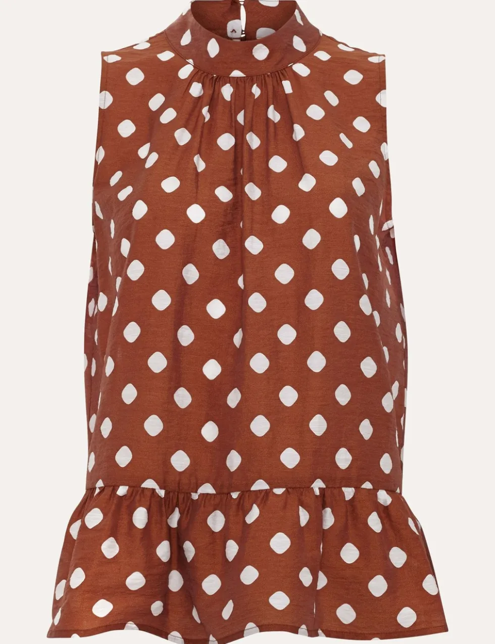 Polka Dot High Neck Blouse