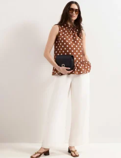Polka Dot High Neck Blouse