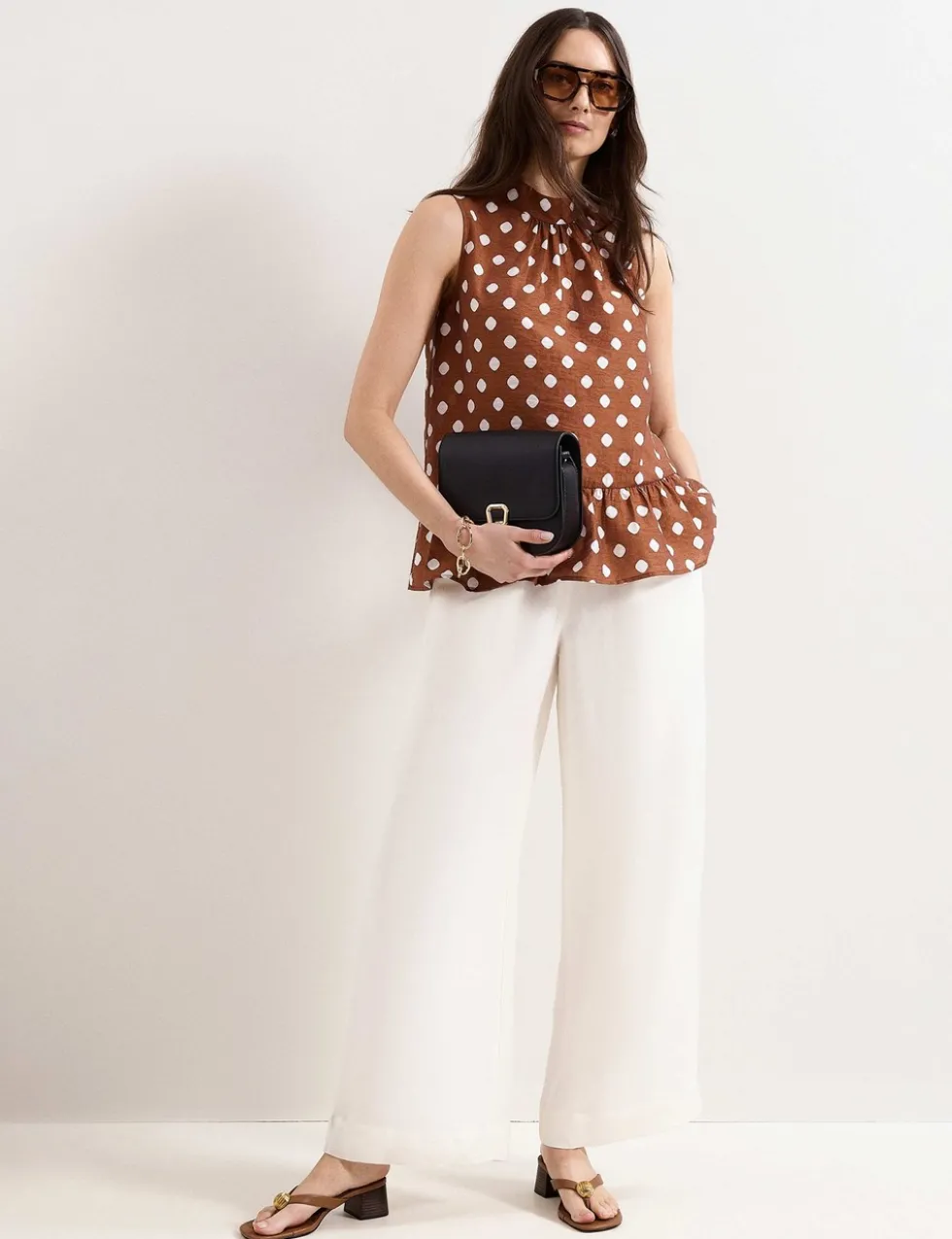 Polka Dot High Neck Blouse