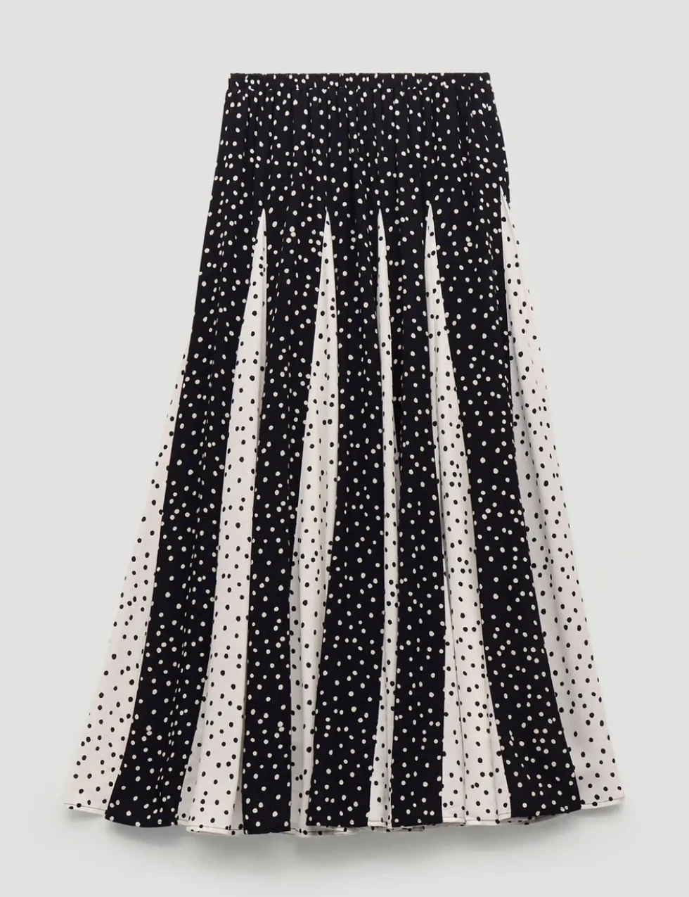 Polka Dot Pleated Midaxi Skirt