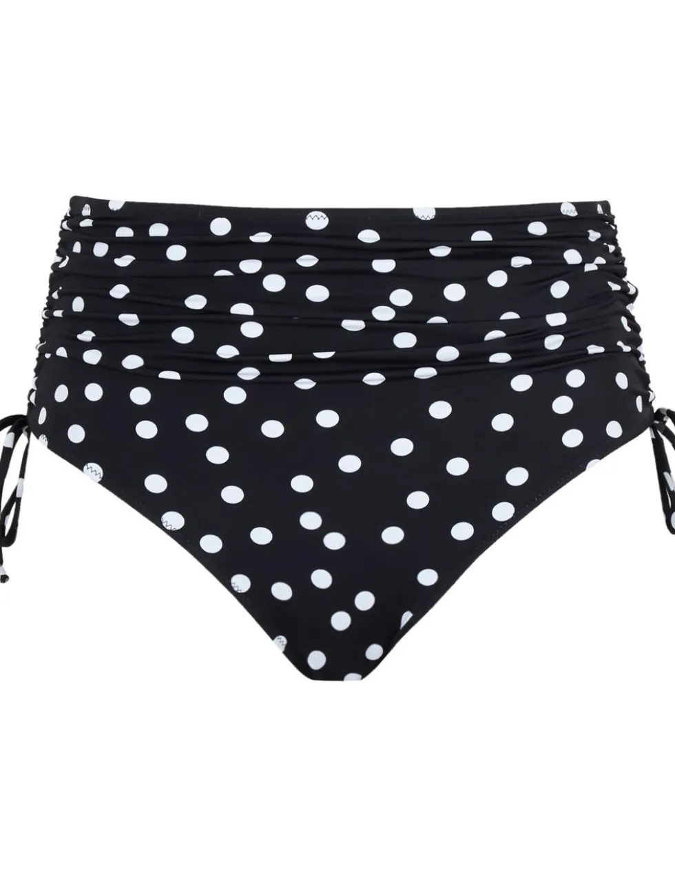 Polka Dot Ruched High Waisted Bikini Bottoms