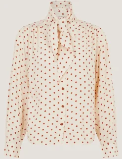 Polka Dot Scarf Detail Shirt