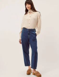 Polka Dot Scarf Detail Shirt