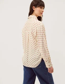 Polka Dot Scarf Detail Shirt