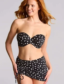 Polka Dot Skirted Ruched Bikini Bottoms