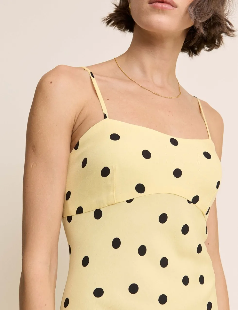 Polka Dot Square Neck Maxi Slip Dress