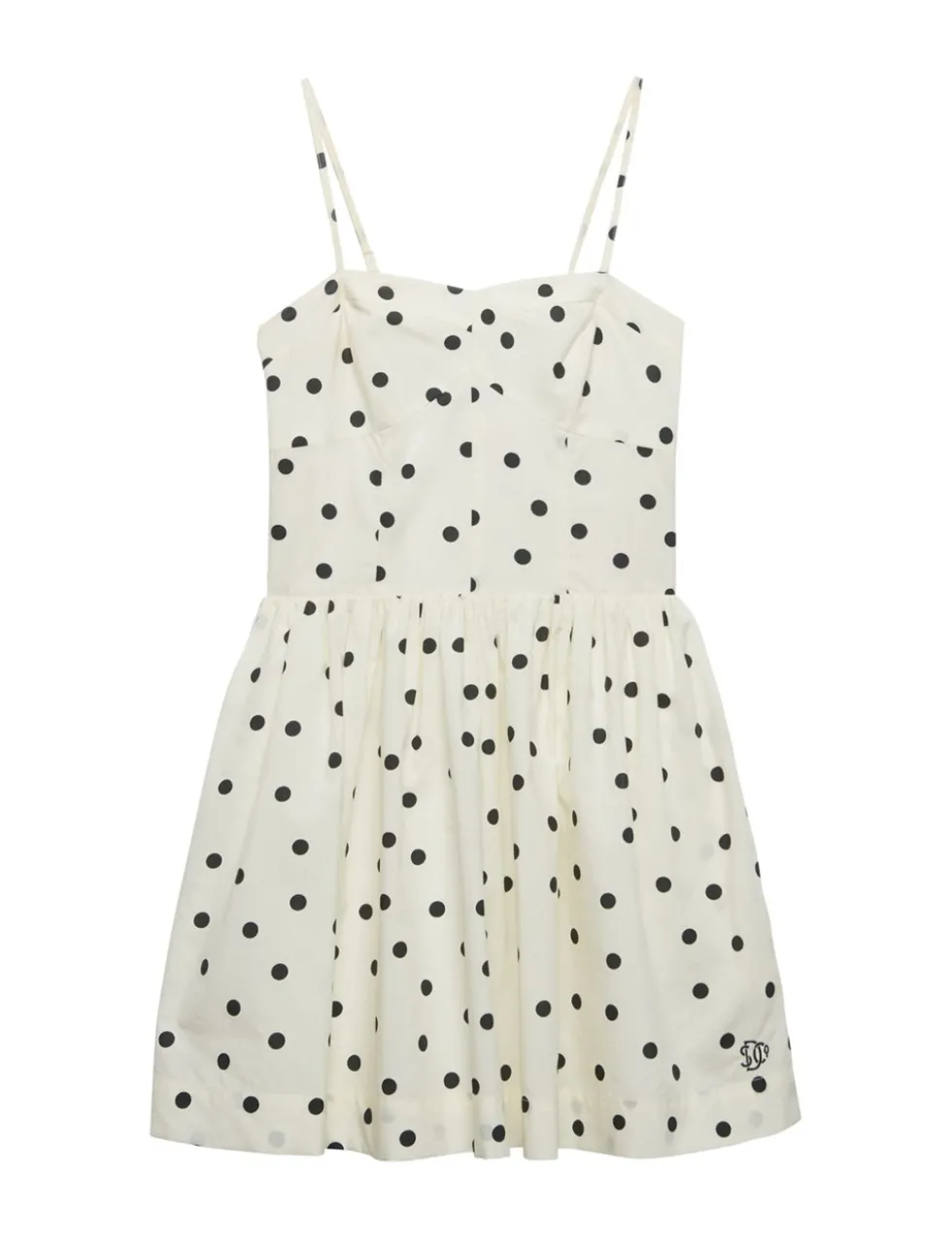 Polka Dot Sweetheart Neckline Strappy Mini Skater Dress