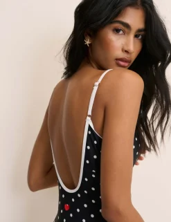 Polka Dot Tie Detail Swimsuit