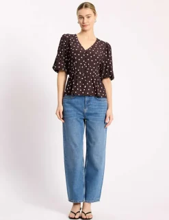 Polka Dot V-Neck Top
