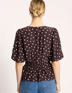 Polka Dot V-Neck Top