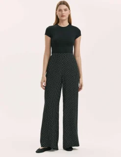 Polka Dot Wide Leg Trousers