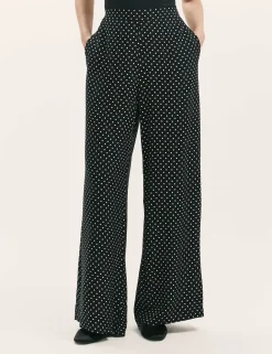 Polka Dot Wide Leg Trousers