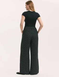 Polka Dot Wide Leg Trousers