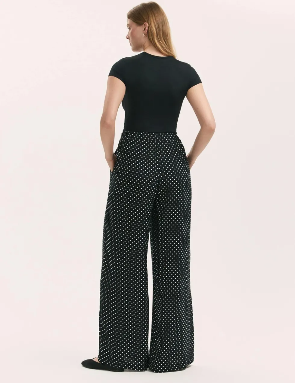 Polka Dot Wide Leg Trousers
