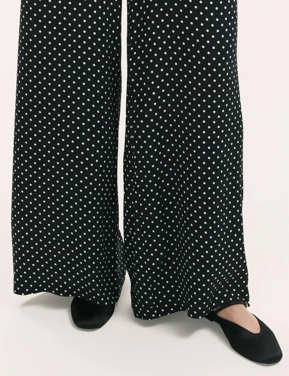 Polka Dot Wide Leg Trousers