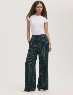 Polka Dot Wide Leg Trousers