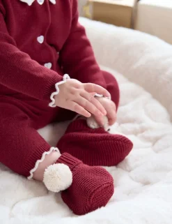 Pom Pom Booties (0-12 Mths)