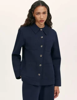 Ponte Jersey Collared Jacket