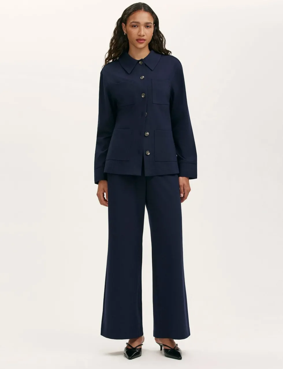 Ponte Jersey Collared Jacket