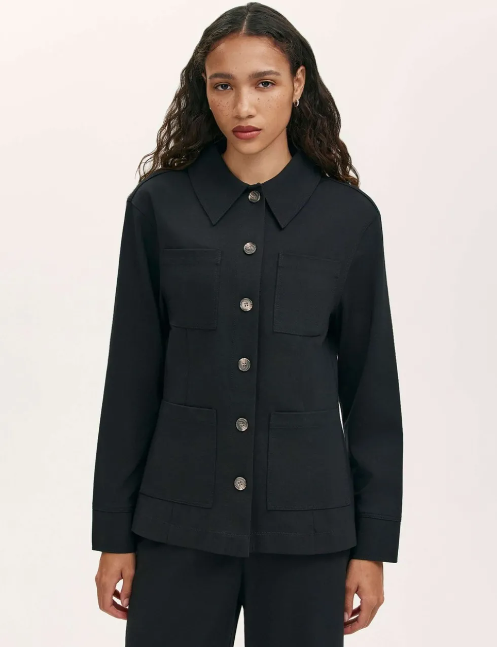 Ponte Jersey Collared Jacket