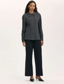Ponte Jersey Collared Jacket