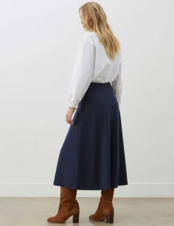 Ponte Jersey Midi A-Line Skirt