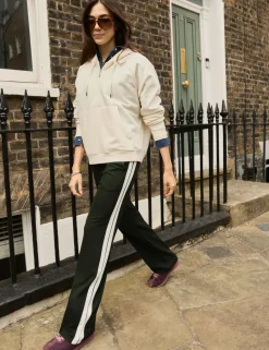 Ponte Side Stripe Wide Leg Trousers
