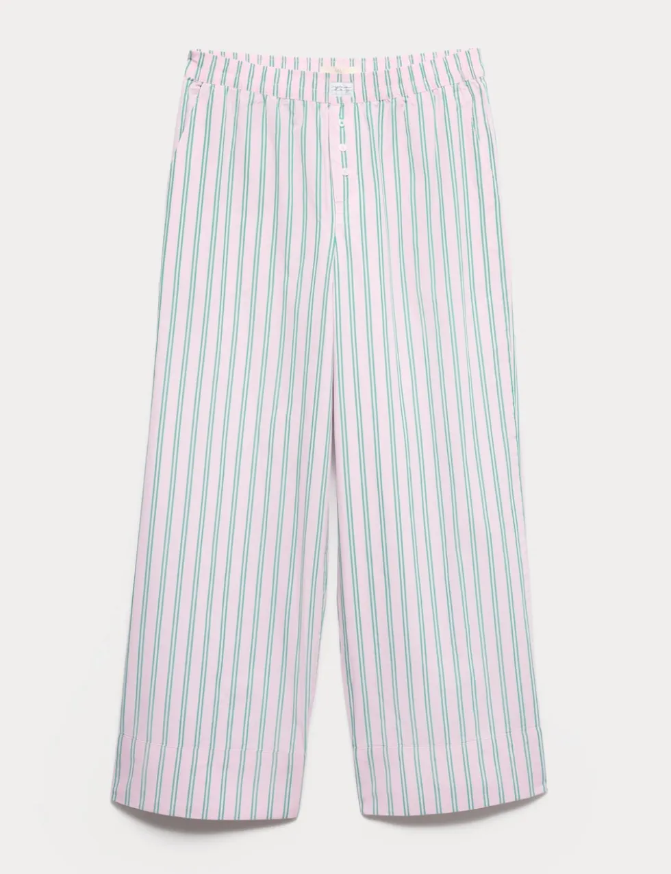 Poplin Striped Wide Leg Pyjama Bottoms