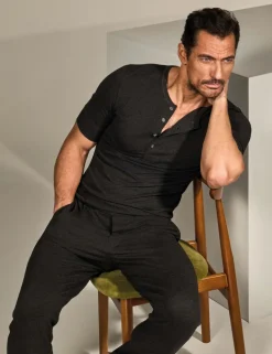 Premium Cotton Modal Henley Pyjama Tee