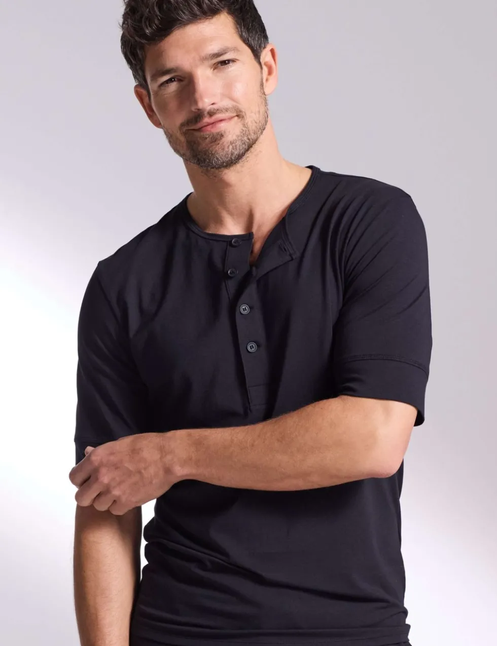 Premium Cotton Modal Henley Pyjama Tee