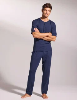 Premium Cotton Modal Henley Pyjama Tee