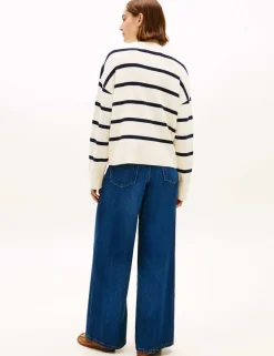 Premium Knit Striped Crew Neck Jumper