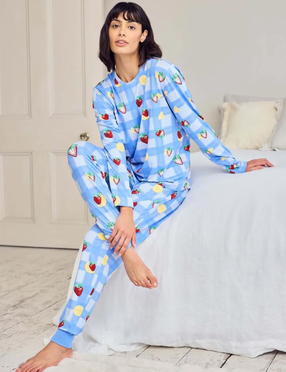 Print Crew Neck Pyjama Set