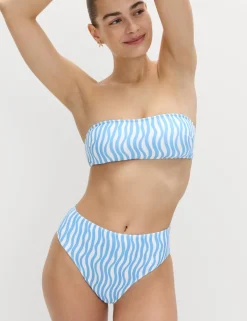 Printed Bandeau Bikini Top