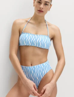 Printed Bandeau Bikini Top
