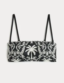 Printed Bandeau Bikini Top