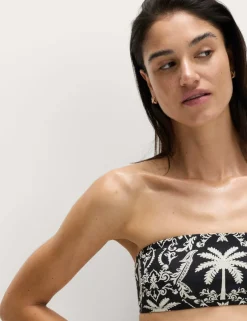 Printed Bandeau Bikini Top