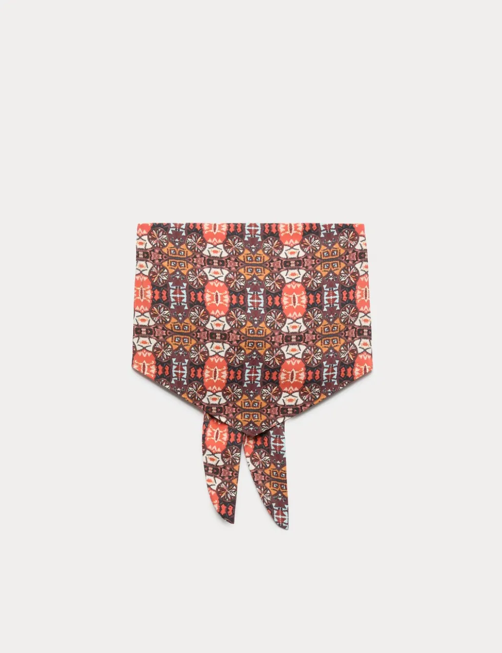Printed Bandeau Scarf Top