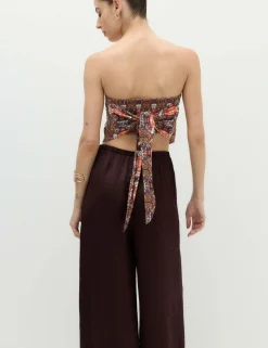 Printed Bandeau Scarf Top