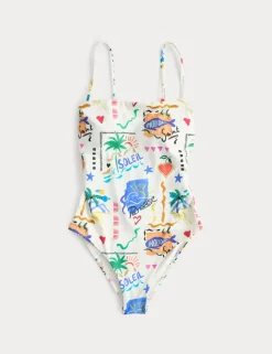 Printed Bandeau Swimsuit