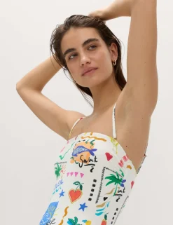 Printed Bandeau Swimsuit