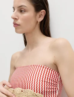 Printed Bandeau Tankini Top
