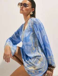 Printed Beach Cover Up Kaftan