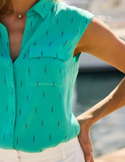 Printed Collared Blouse